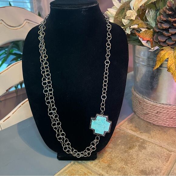Jamie Dietrich Chainlink Cross Necklace - Picture 1 of 9